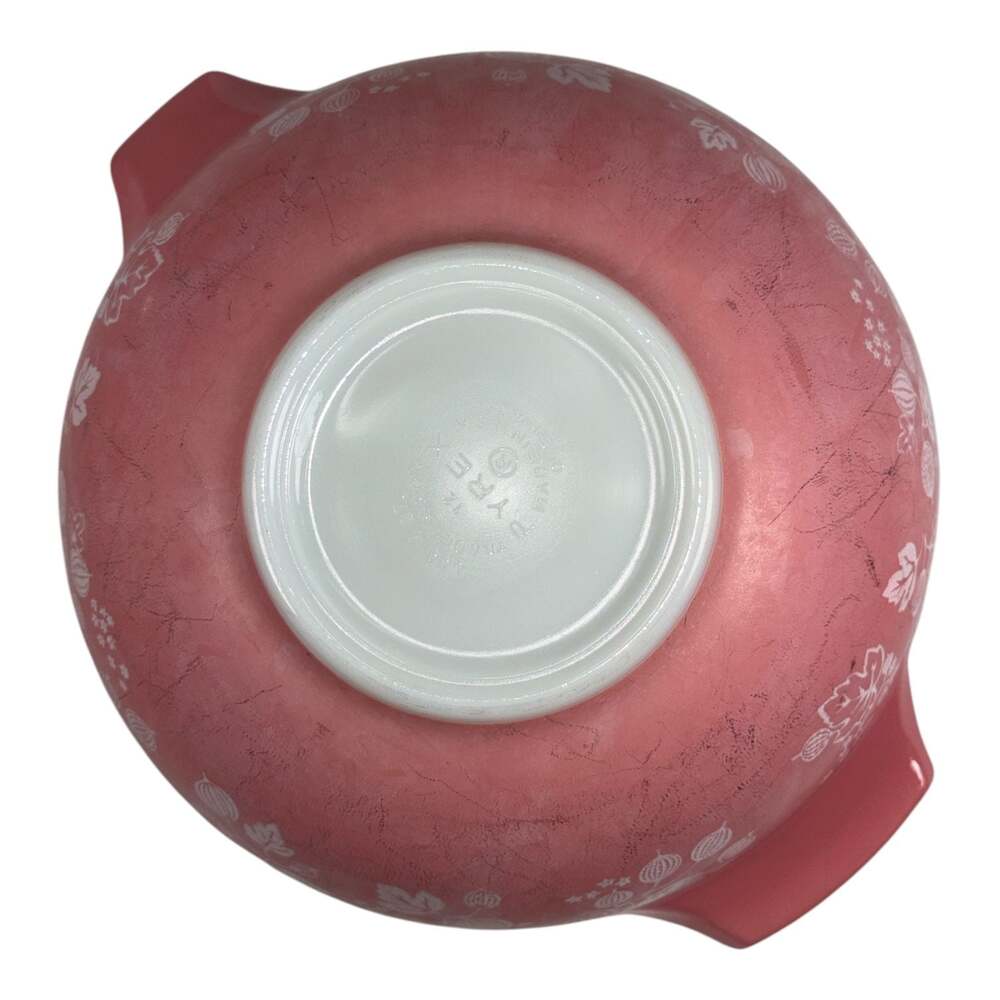 PYREX #444 Pink Gooseberry Cinderella 4 Quart Glass Nesting Mixing Bowl MCM - Picture 6 of 7